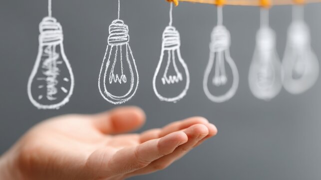 Hand holding light bulb symbolizing innovative business ideas in a professional pitch to potential partners