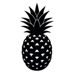 Obraz premium a-stark--minimalist-black-silhouette-of-a-pineappl.eps