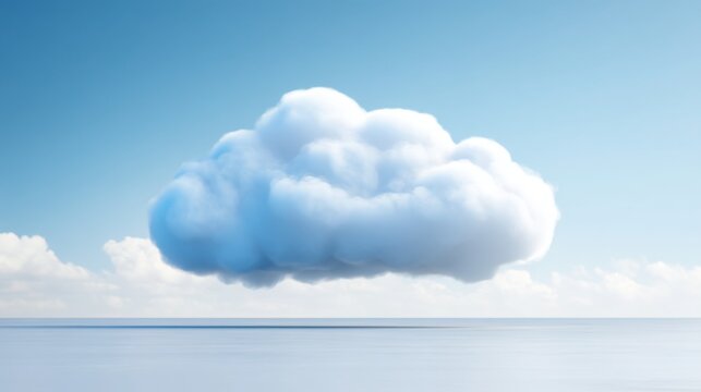Single cloud in the sky representing cloud accounting icon concept for online business management software solutions
