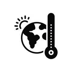 Black solid icon for climate
