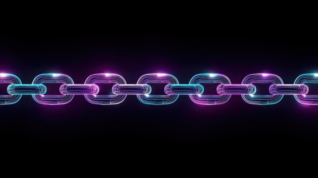 Glowing chain of lights representing the dynamic nature of crypto networks and blockchain technology advancements