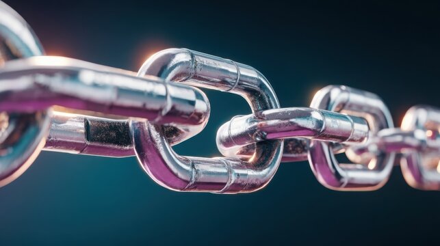 A simple chain illustrating the fundamental concept of links in blockchain technology and cryptocurrency systems