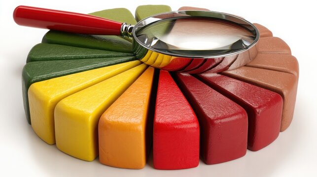 Delicious pie with magnet representation for data insights and analysis by satellite scanning technology