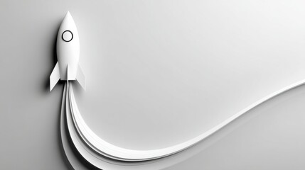 Elegant white wave on a subtle gray background symbolizing seamless flow in digital data and network operations