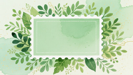 Green Plant Border Design Background