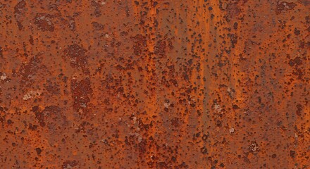 Closeup of heavily rusted metal surface with pitted texture and orangebrown coloration