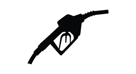 a black silhouette of a fuel pump nozzle on white background