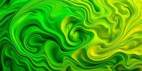 Fototapeta premium Swirling organic shapes, vibrant green hues, abstract texture, swirl, smooth