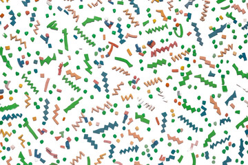 Obraz premium Brightly colored confetti scattered on a transparent background creates a festive atmosphere ideal for celebrations and parties