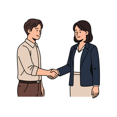 Fototapeta premium Business Handshake, Partnership Agreement Illustration