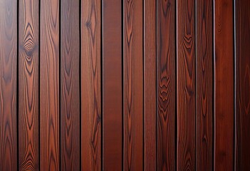 Fototapeta premium Rich, dark brown wood panels, vertical grain texture, wooden background, backdrop