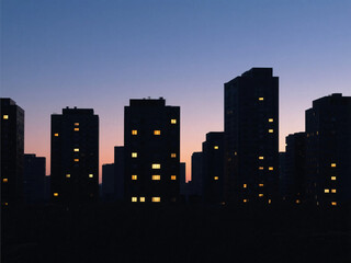 Naklejka premium skyscraper with magnificent sky background