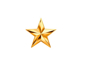 Golden star award isolated on transparent background 