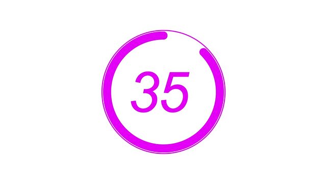 Circle countdown timer animation from 40 to 0 second animation on white  background .40 second countdown timer 40 Seconds Circle Countdown Timer Animation from 40 to 0 Seconds Animated Countdown.