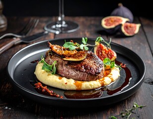 Gourmet Duck Breast with Caramelized Figs and Parsnip Puree
