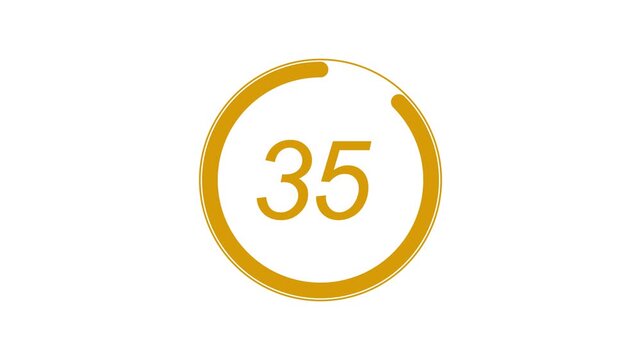 Circle countdown timer animation from 40 to 0 second animation on white  background .40 second countdown timer 40 Seconds Circle Countdown Timer Animation from 40 to 0 Seconds Animated Countdown.
