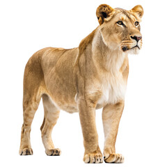 Obraz premium female lion view from the side lioness side view lion female lion wild cat profile transparent background image