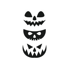 halloween pumpkin jack flat, pumpkin silhouette set