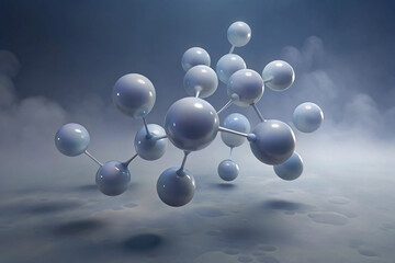 Molecular Structure Model with Spheres and Connecting Rods molecule atom 3D