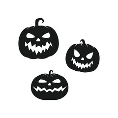 halloween pumpkin jack flat, pumpkin silhouette set