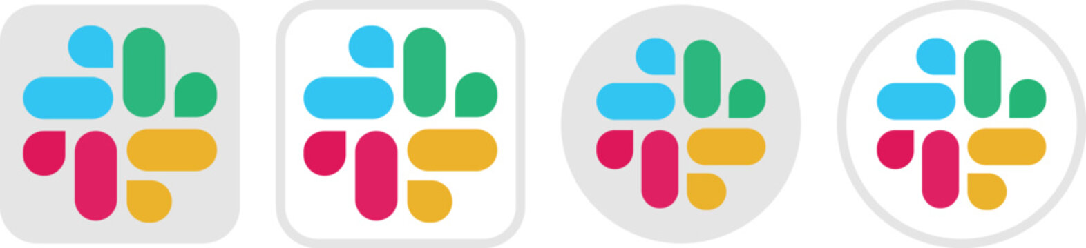 High resolution slack logo icon. Social media app slack logo icon set. Slack Logo Icon. Set on a transparent background
