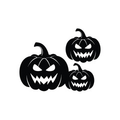 halloween pumpkin jack flat, pumpkin silhouette set