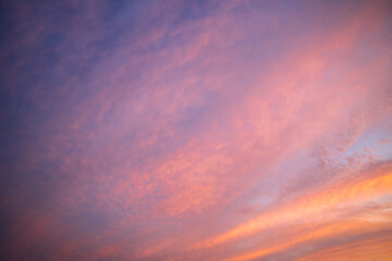 Scenery vivid colorful pink sky during twilight time.