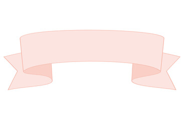 ピンクのリボン風フレームのイラスト