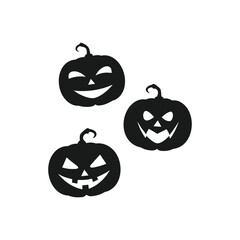 halloween pumpkin jack flat, pumpkin silhouette set