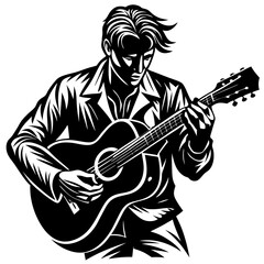 Create Bold Stroke Silhouette Musician High-Quality Stock Image Ideal for Marketing