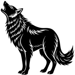 Showcasing Create Bold Stroke Silhouette Wolf Howli Dynamic Creative Visual