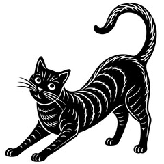 Create Bold Stroke Silhouette Cat Stretc Premium Digital Asset Ideal for Marketing
