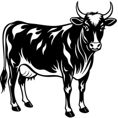 Showcasing Create Bold Stroke Silhouette Cow Standi Beautiful Creative Visual