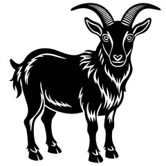 Depicting Create Bold Stroke Silhouette Goat With Vibrant Premium Digital Asset