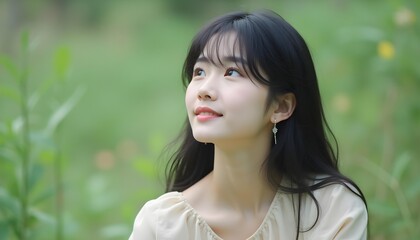 Naklejka premium Korean female
