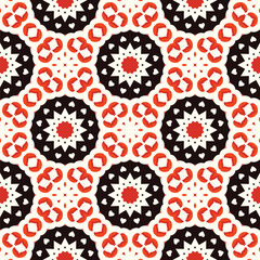 Autumn themed geometric decorative seamless pattern