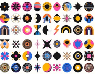 Geometric Abstraction, Retro Design, Circular, Symmetry, Vintage, Graphic Shapes