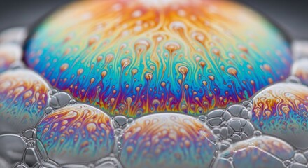 Obraz premium Intricate Rainbow Patterns in Soap Bubbles