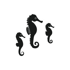 Sea horse silhouette set © Abdul