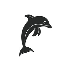 Dolphin silhouette, jumping dolphin