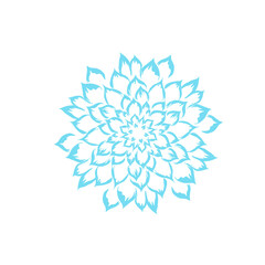 abstract decoration of blue blooming flower pattern without background