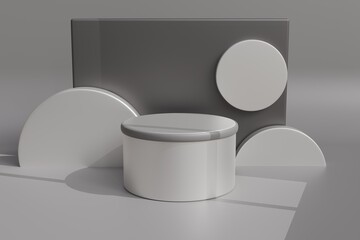 Minimalist Podium with Geometric Shapes for Product Display