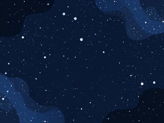 A cute cartoon illustration of a starry night sky. A magical and dreamy space background for kids.
