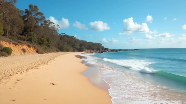 Deserted sandy beach in Australia