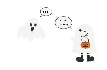 halloweenのおばけとおばけ
