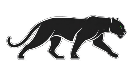 Obraz premium Black panther silhouette side view