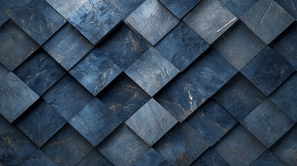 Dark blue stone cubes textured background pattern design