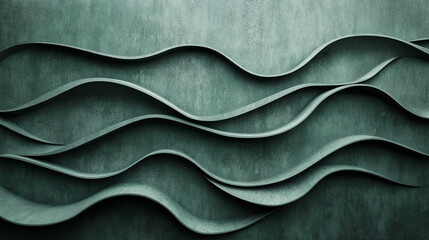 Obraz premium Abstract green wave pattern textured background design