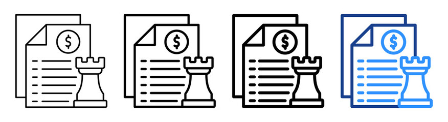 Money Strategy Icon Different Style Outline Collection Set