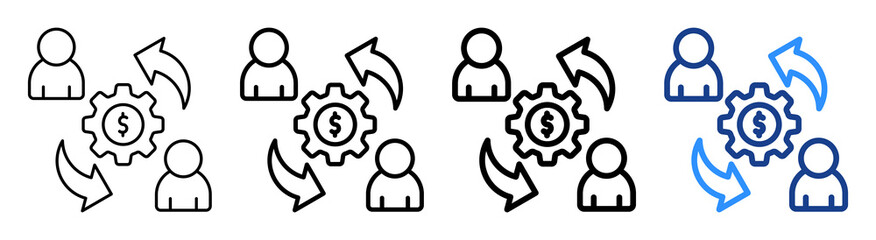 Profit Sharing Icon Different Style Outline Collection Set
